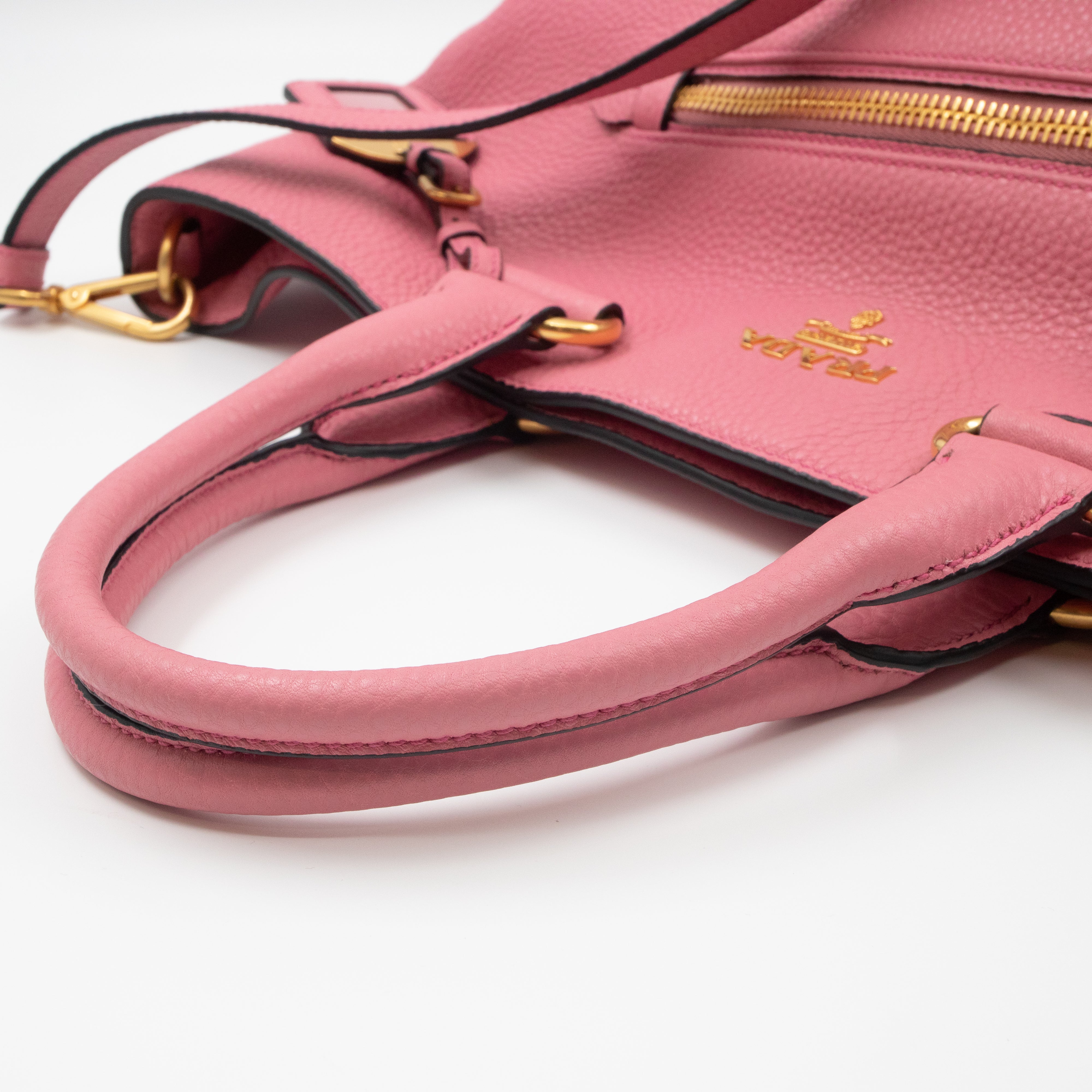 Large Shopping Tote Pink Leather