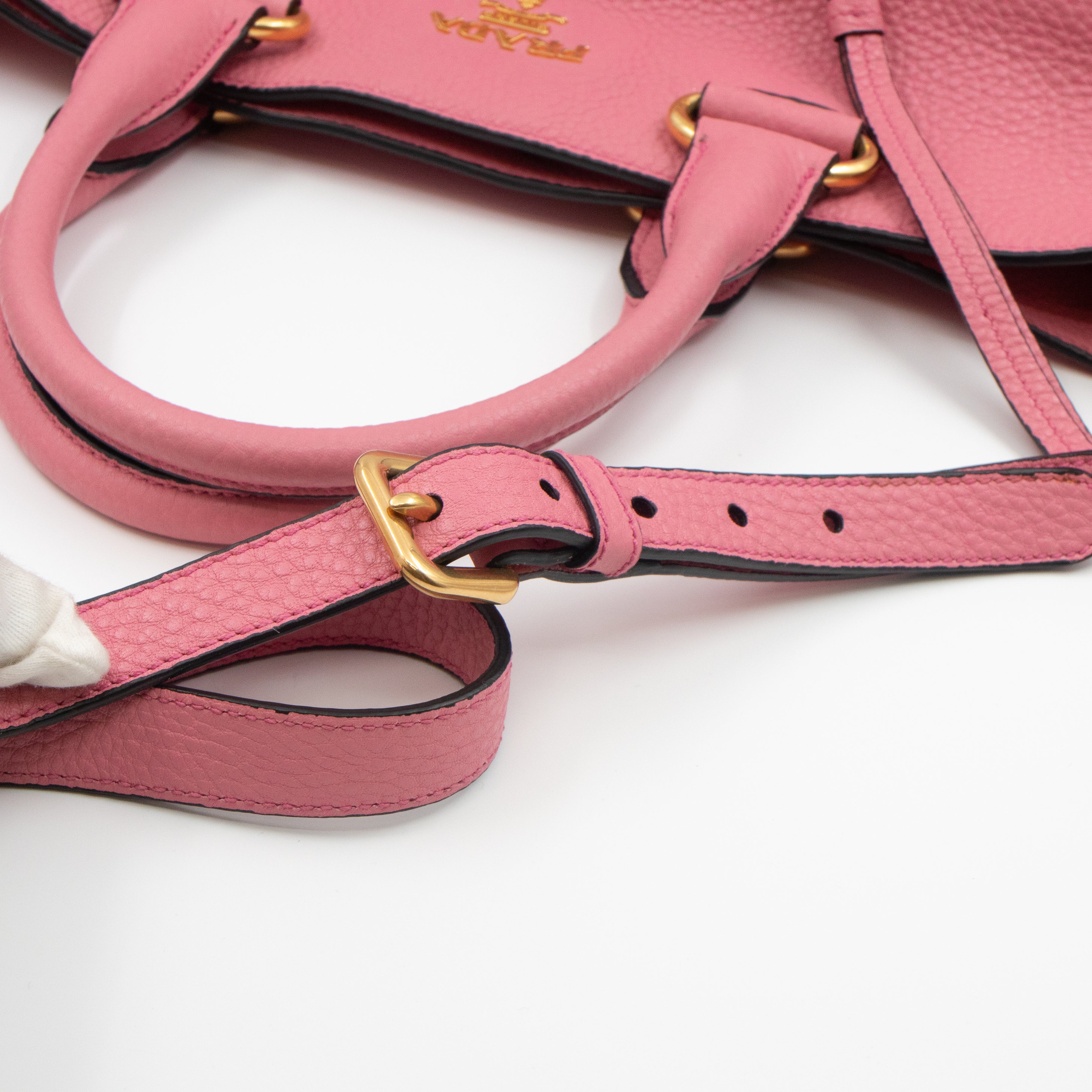 Large Shopping Tote Pink Leather