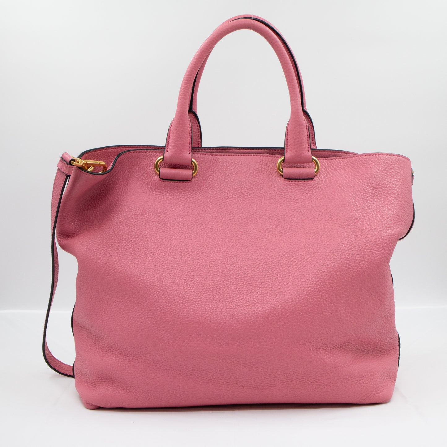 Large Shopping Tote Pink Leather