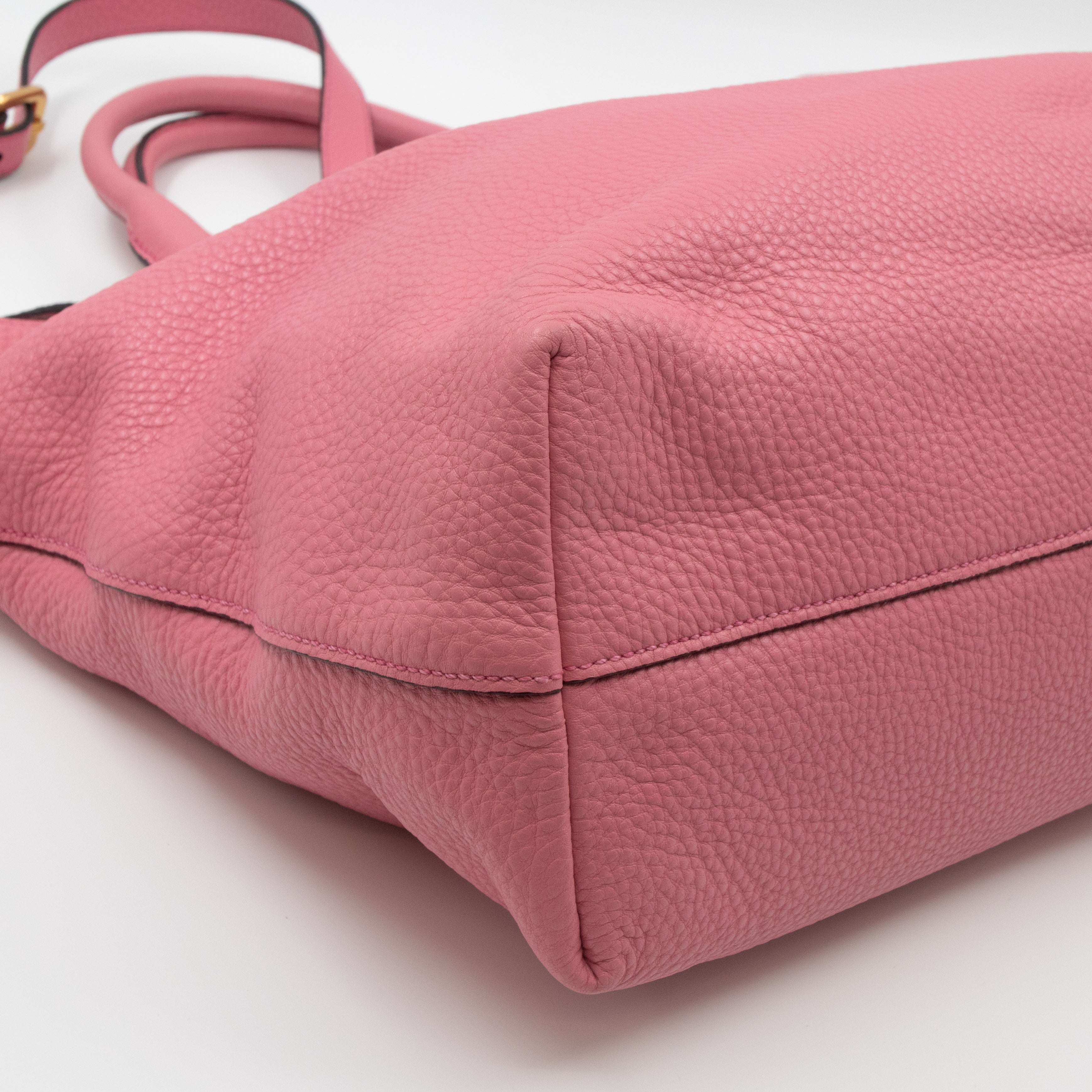 Large Shopping Tote Pink Leather