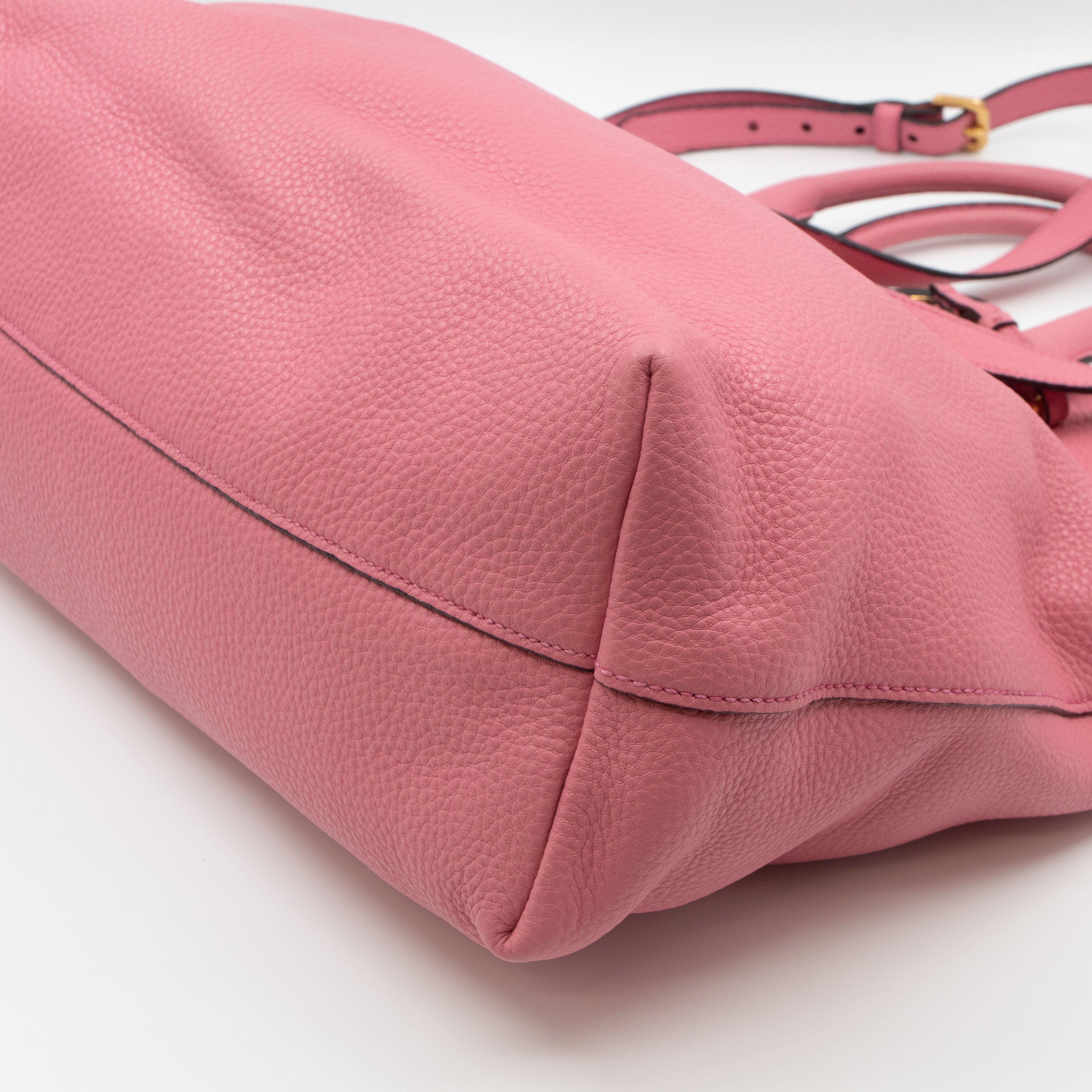 Large Shopping Tote Pink Leather