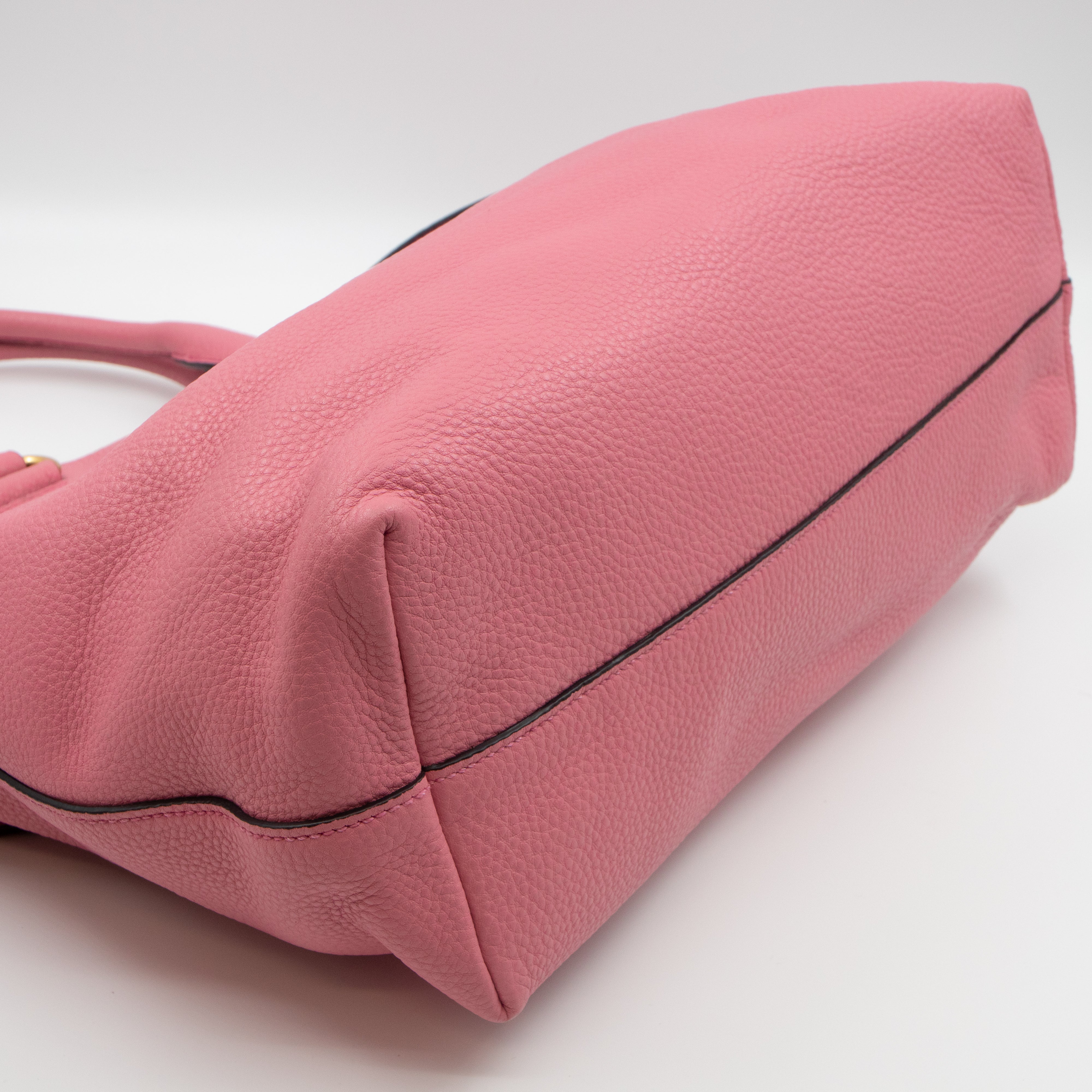 Large Shopping Tote Pink Leather