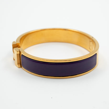 Clic H Bracelet Narrow Purple Gold