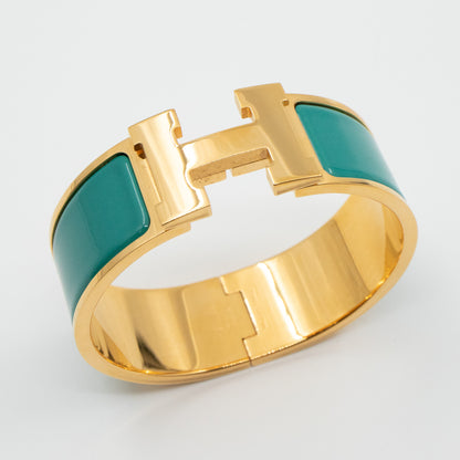 Clic Clac H Bracelet Medium Green Gold