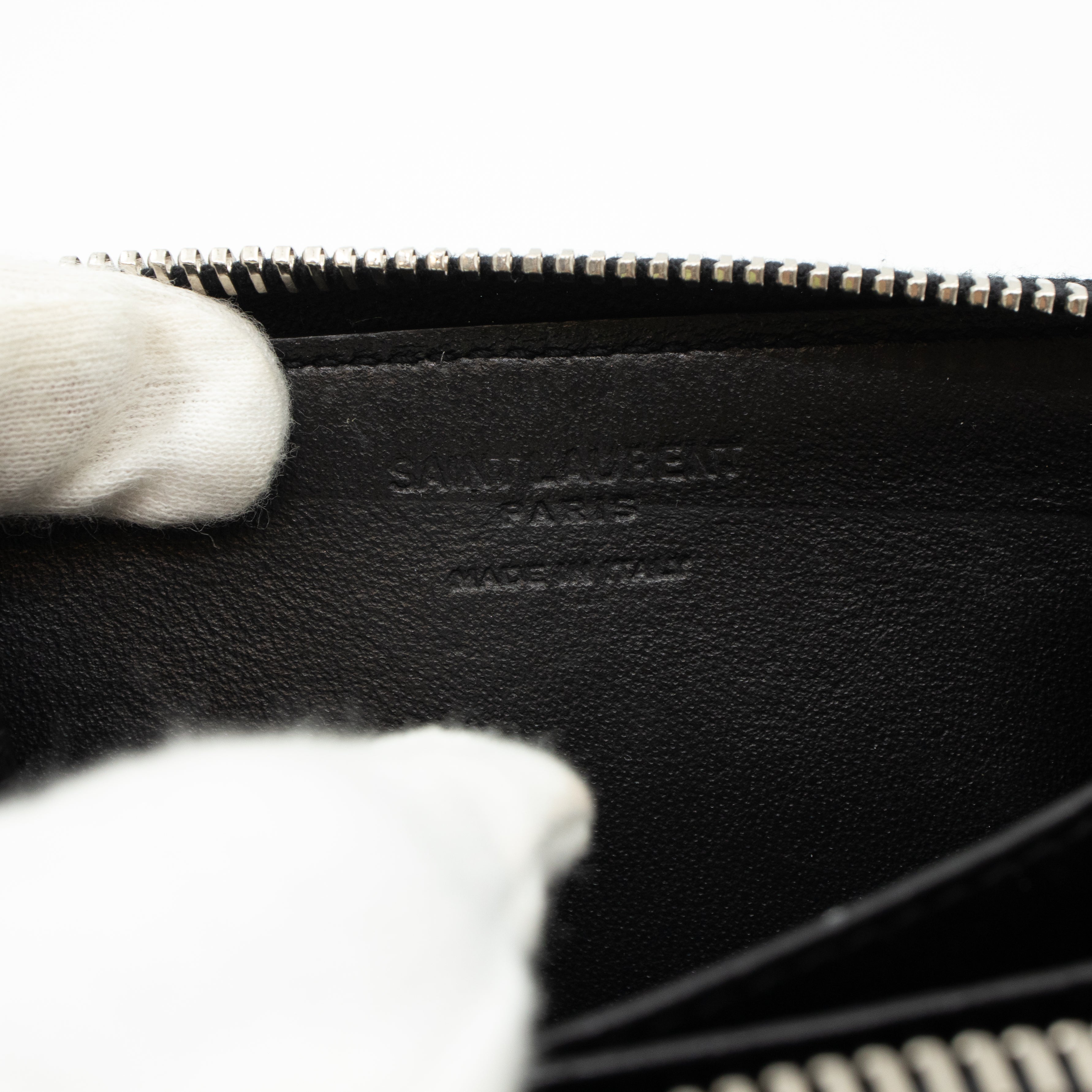 Zip Around Coin Purse Black Leather