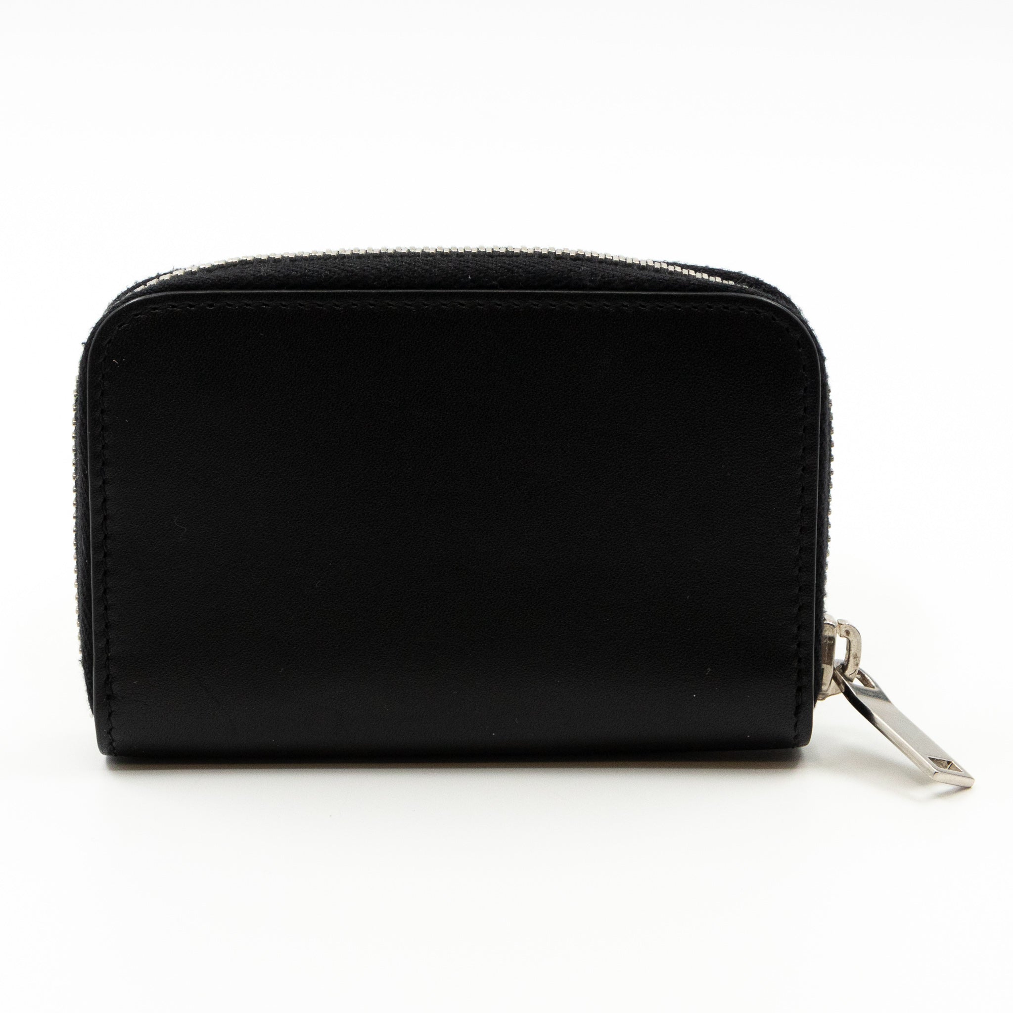 Zip Around Coin Purse Black Leather