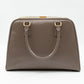 Pyramid Frame Satchel Gray Leather