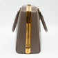 Pyramid Frame Satchel Gray Leather