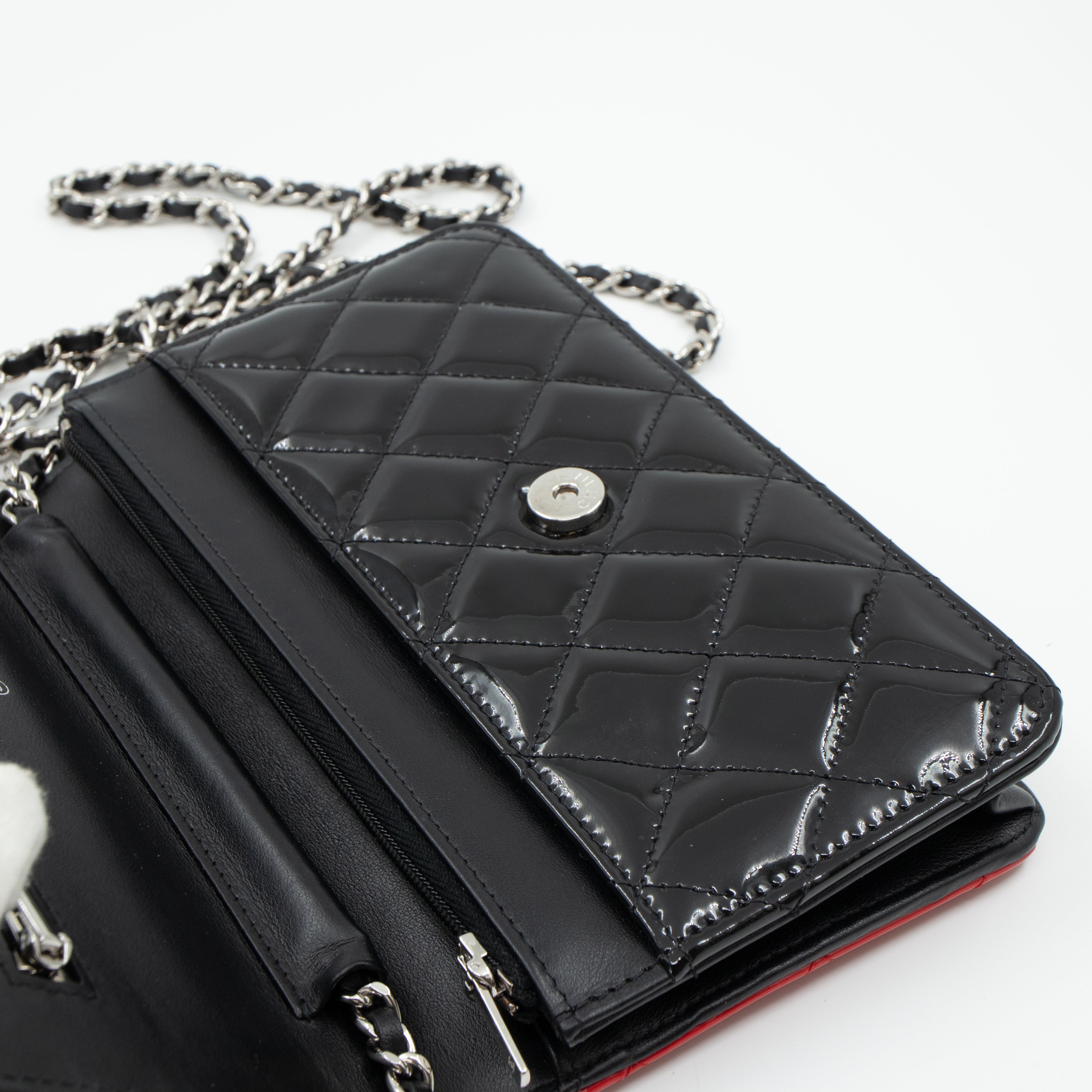 Chanel wallet on chain patent online leather