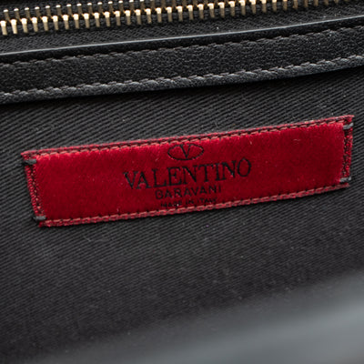 Medium Glam Lock Rockstud Flap Bag Black