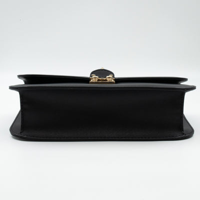 Medium Glam Lock Rockstud Flap Bag Black