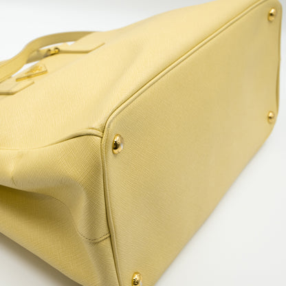 Galleria Large Double Zip Yellow Saffiano
