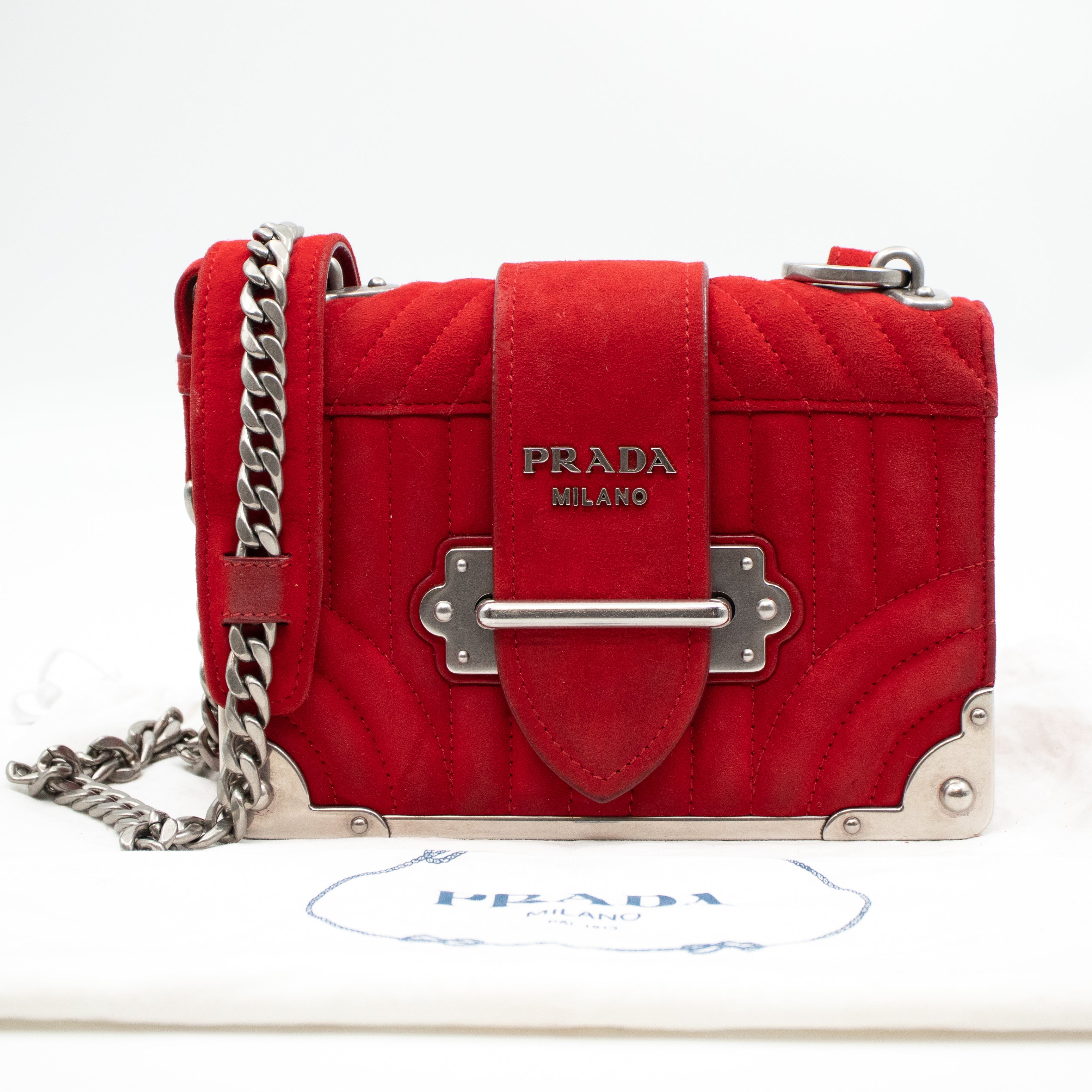 Cahier Red Suede Bag