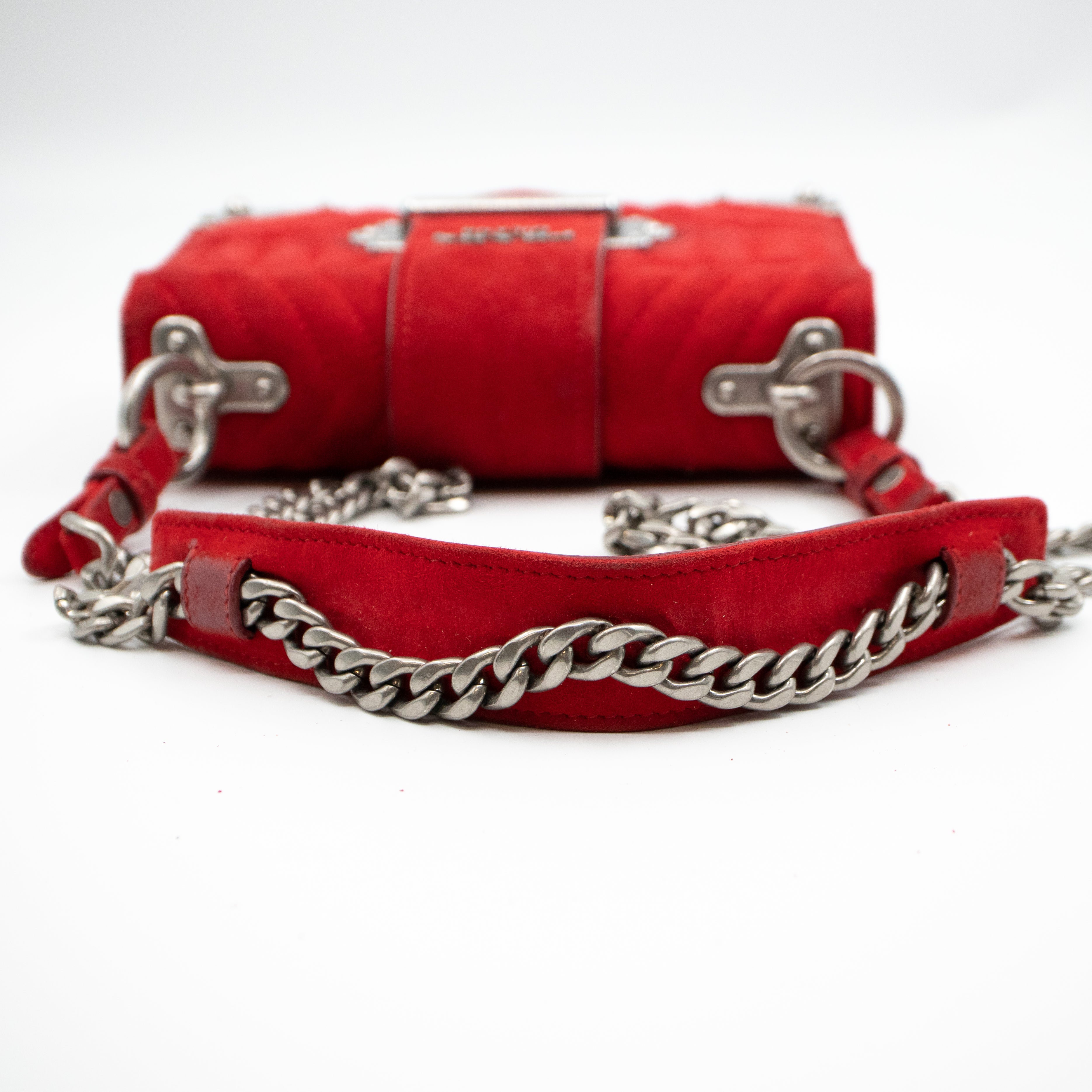 Cahier Red Suede Bag