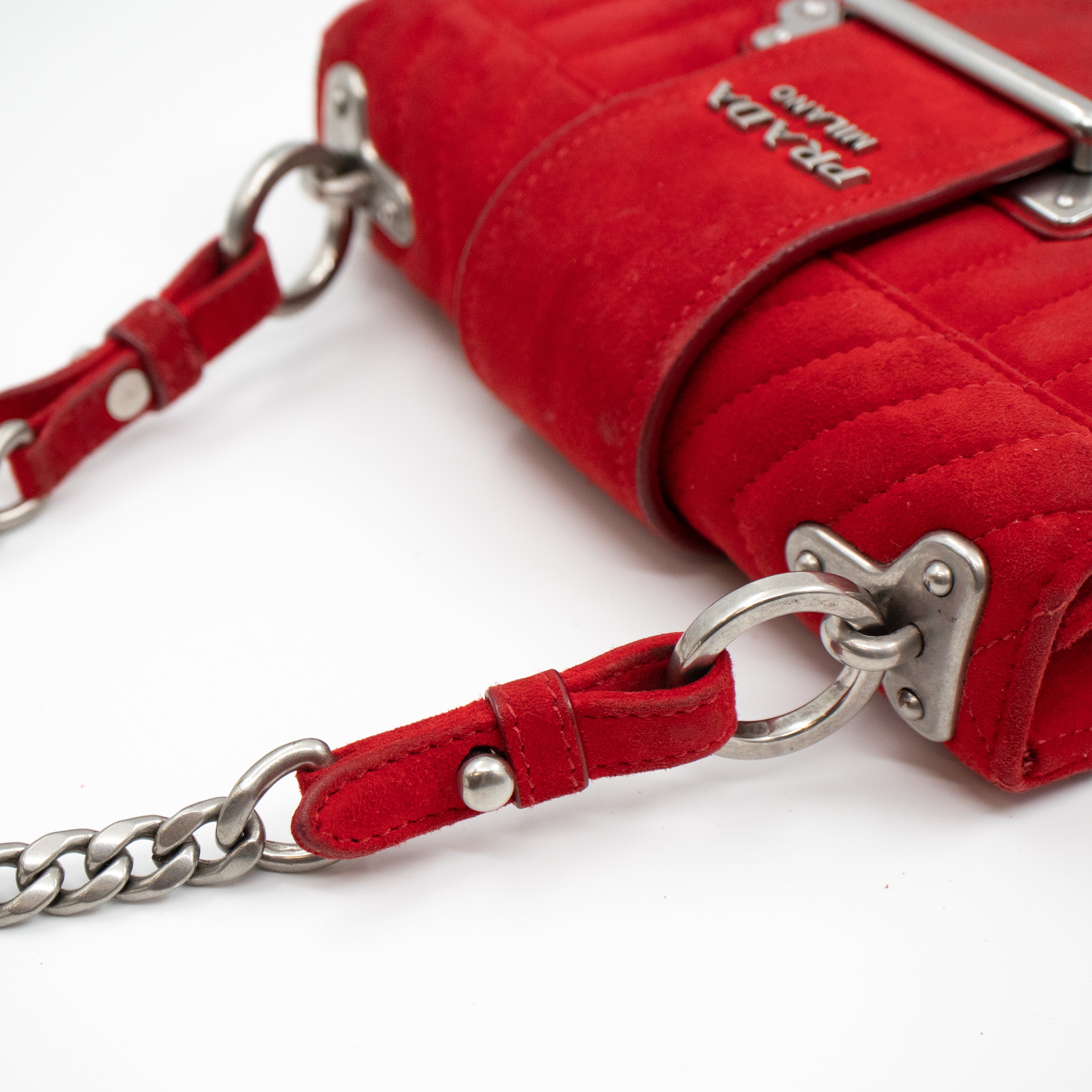 Cahier Red Suede Bag