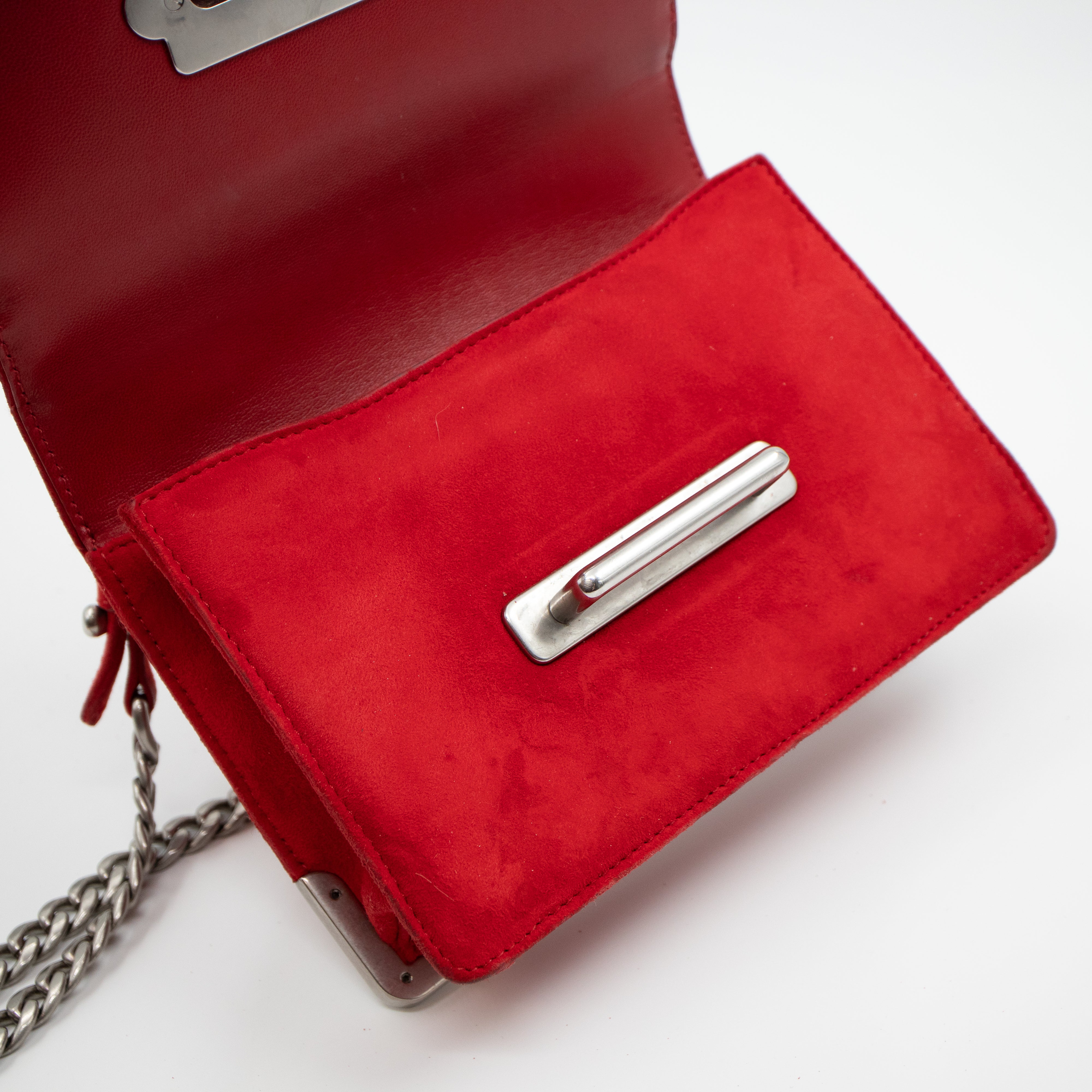 Cahier Red Suede Bag