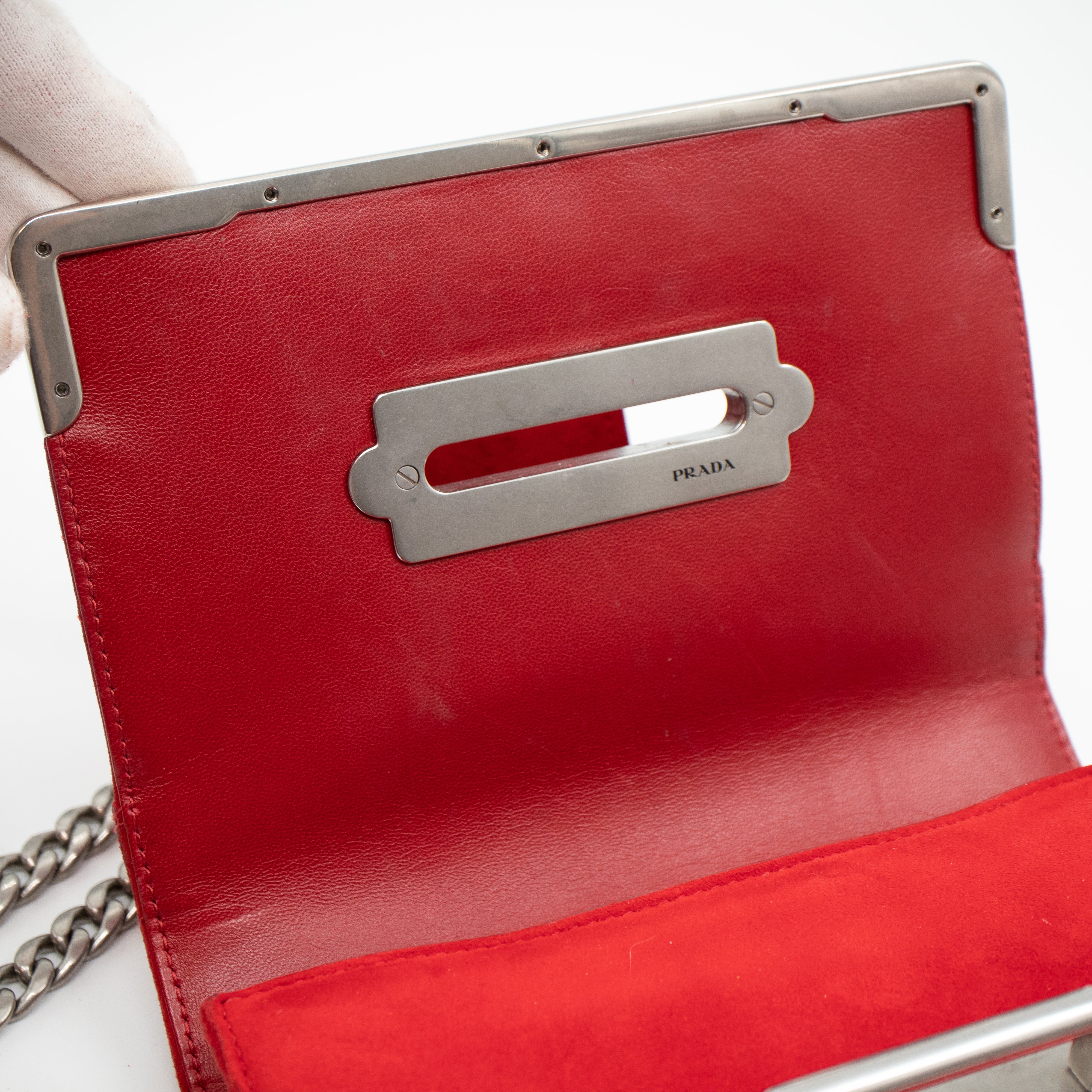 Cahier Red Suede Bag
