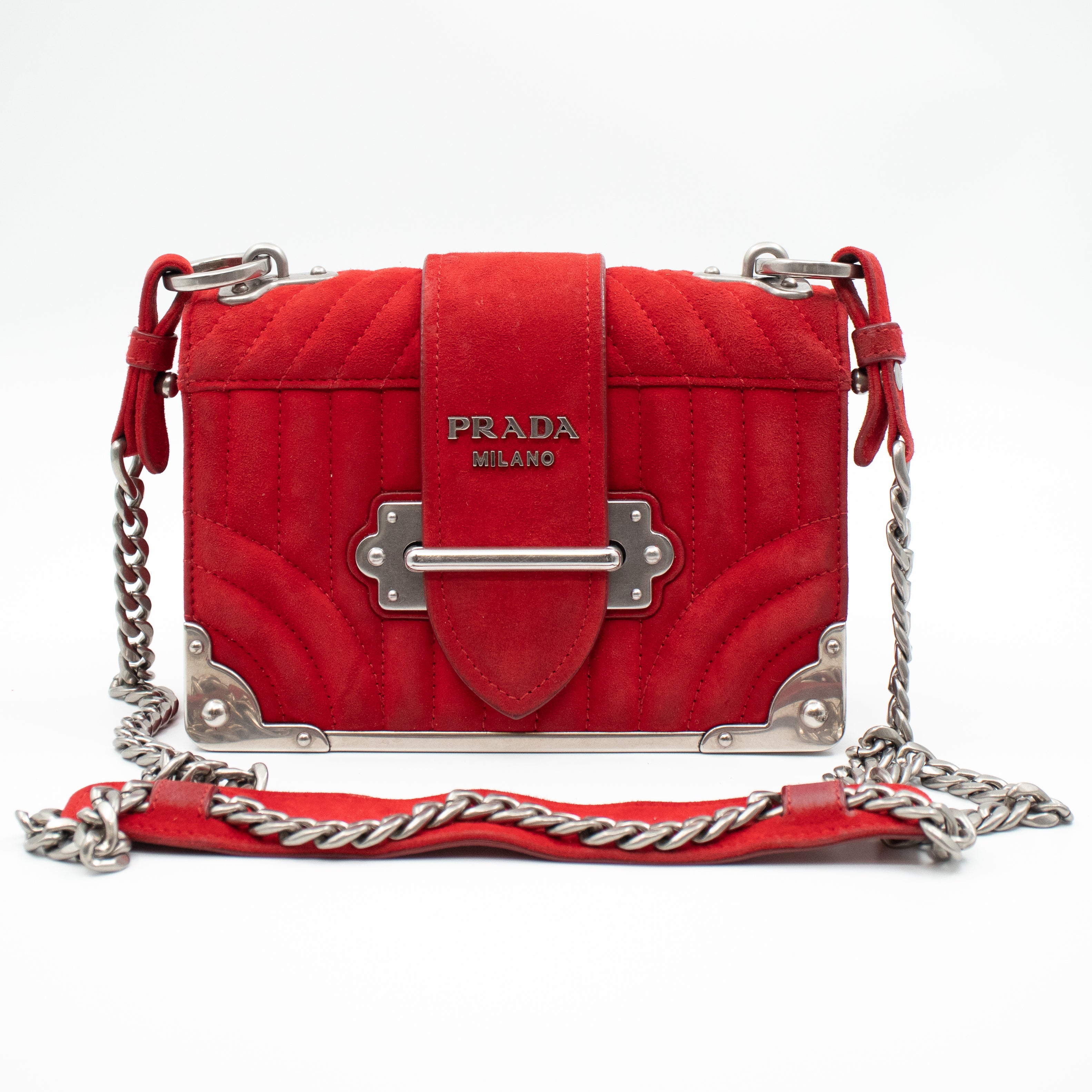 Cahier Red Suede Bag