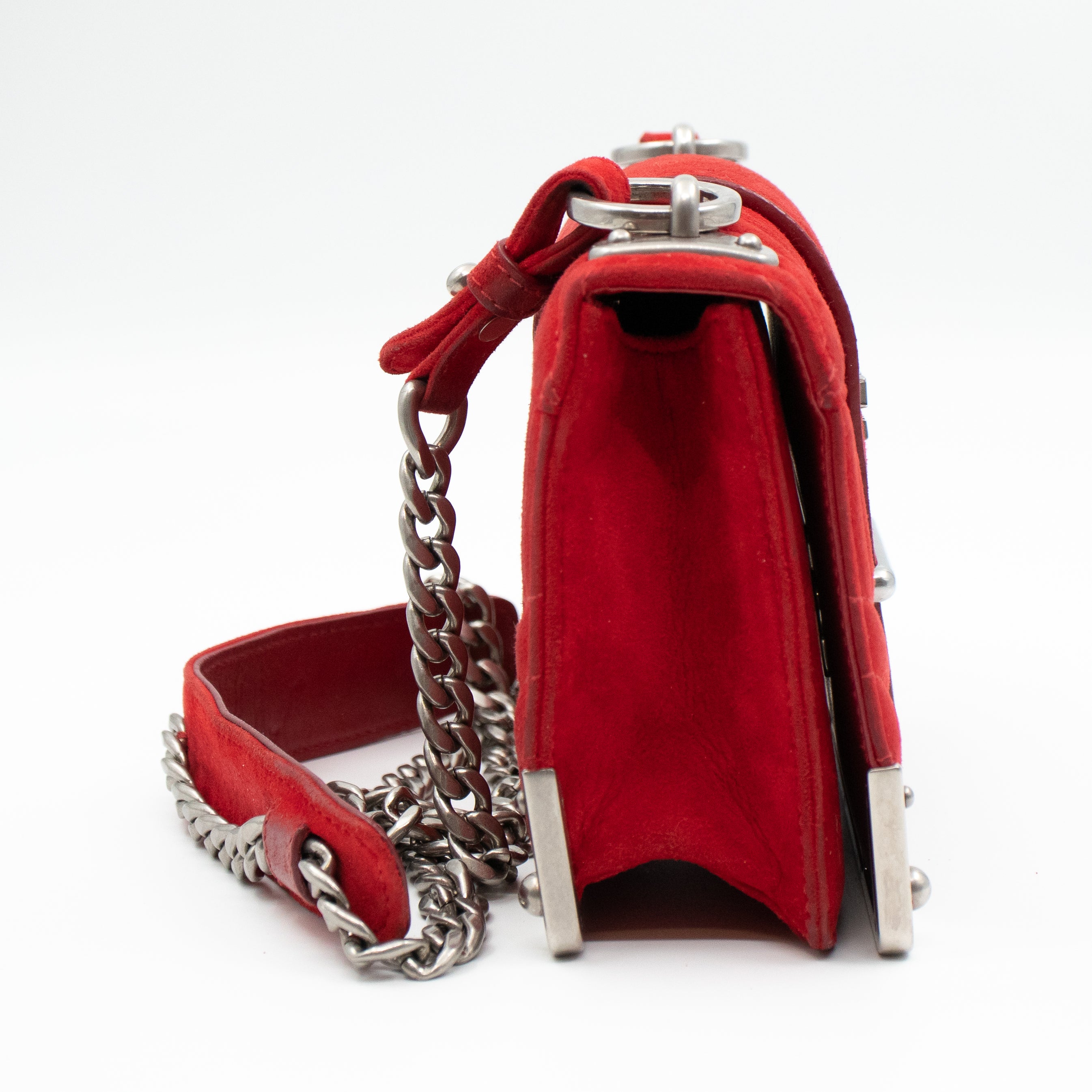 Cahier Red Suede Bag