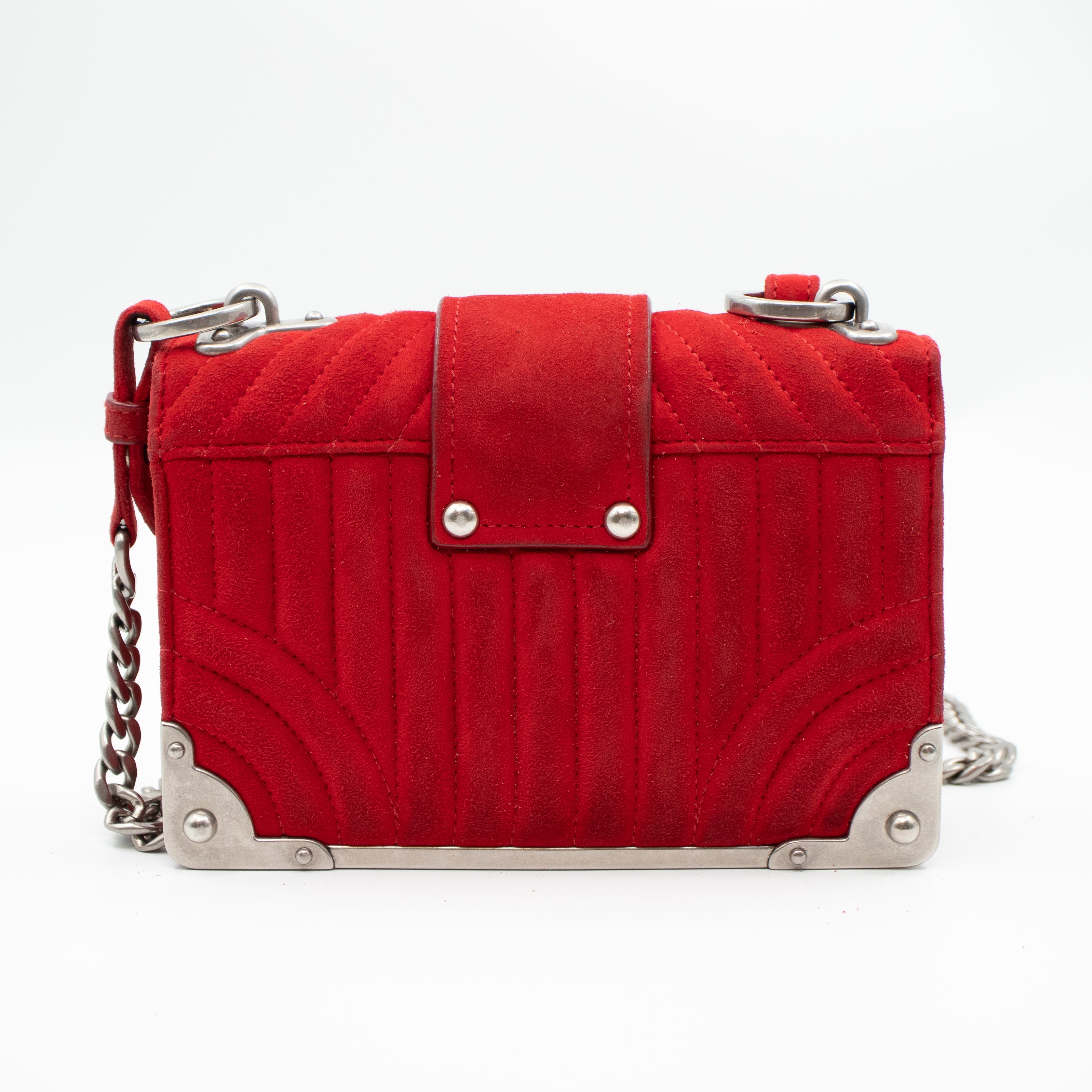 Cahier Red Suede Bag