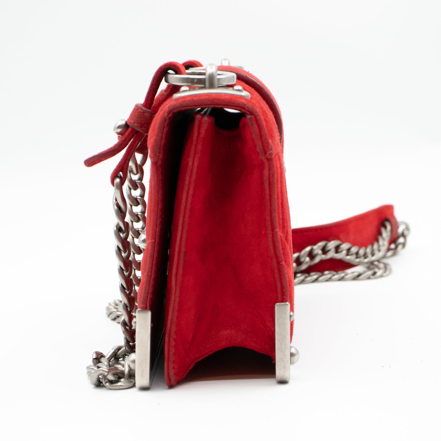 Cahier Red Suede Bag