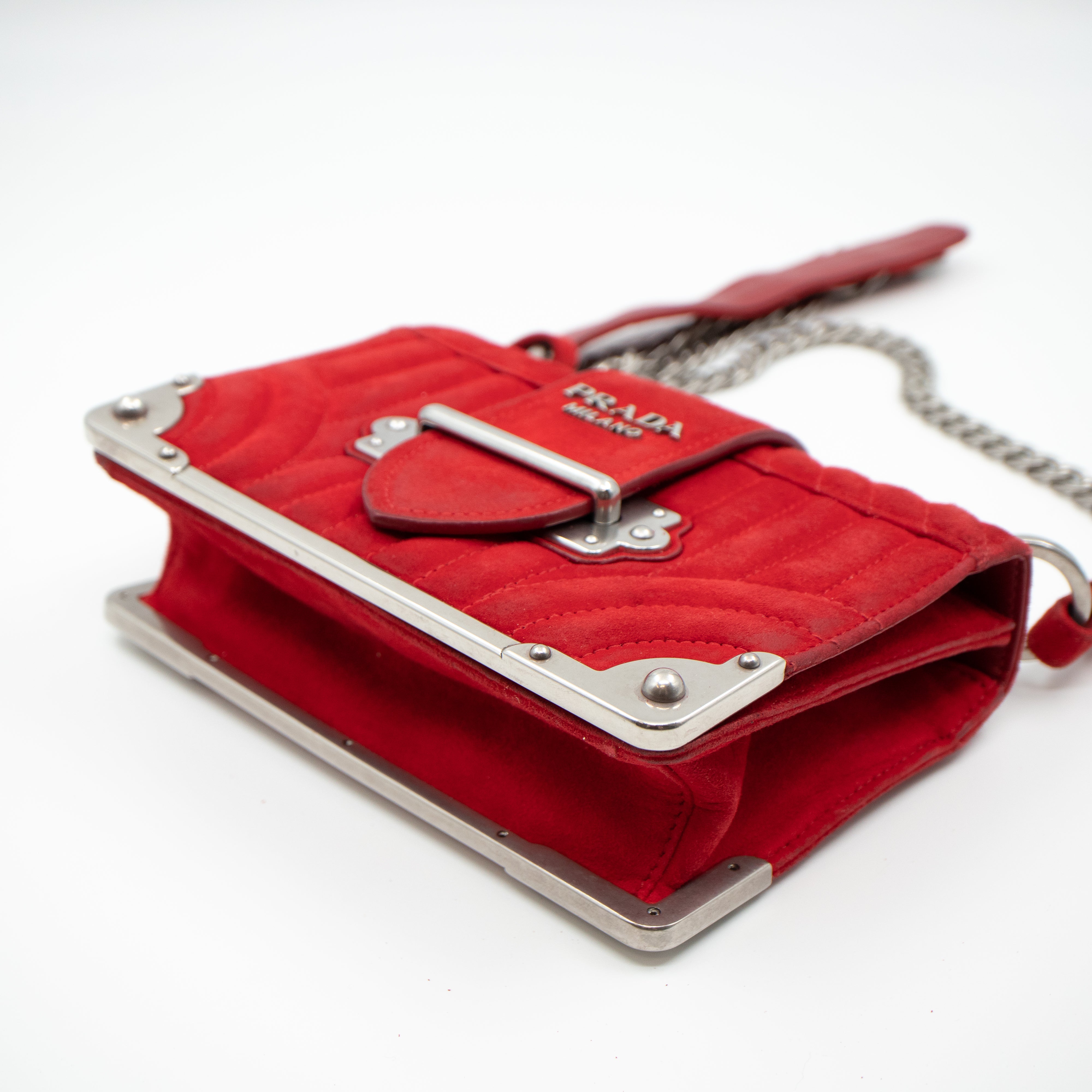 Cahier Red Suede Bag