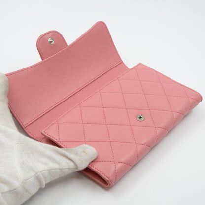 Classic Flap Wallet Pink Leather