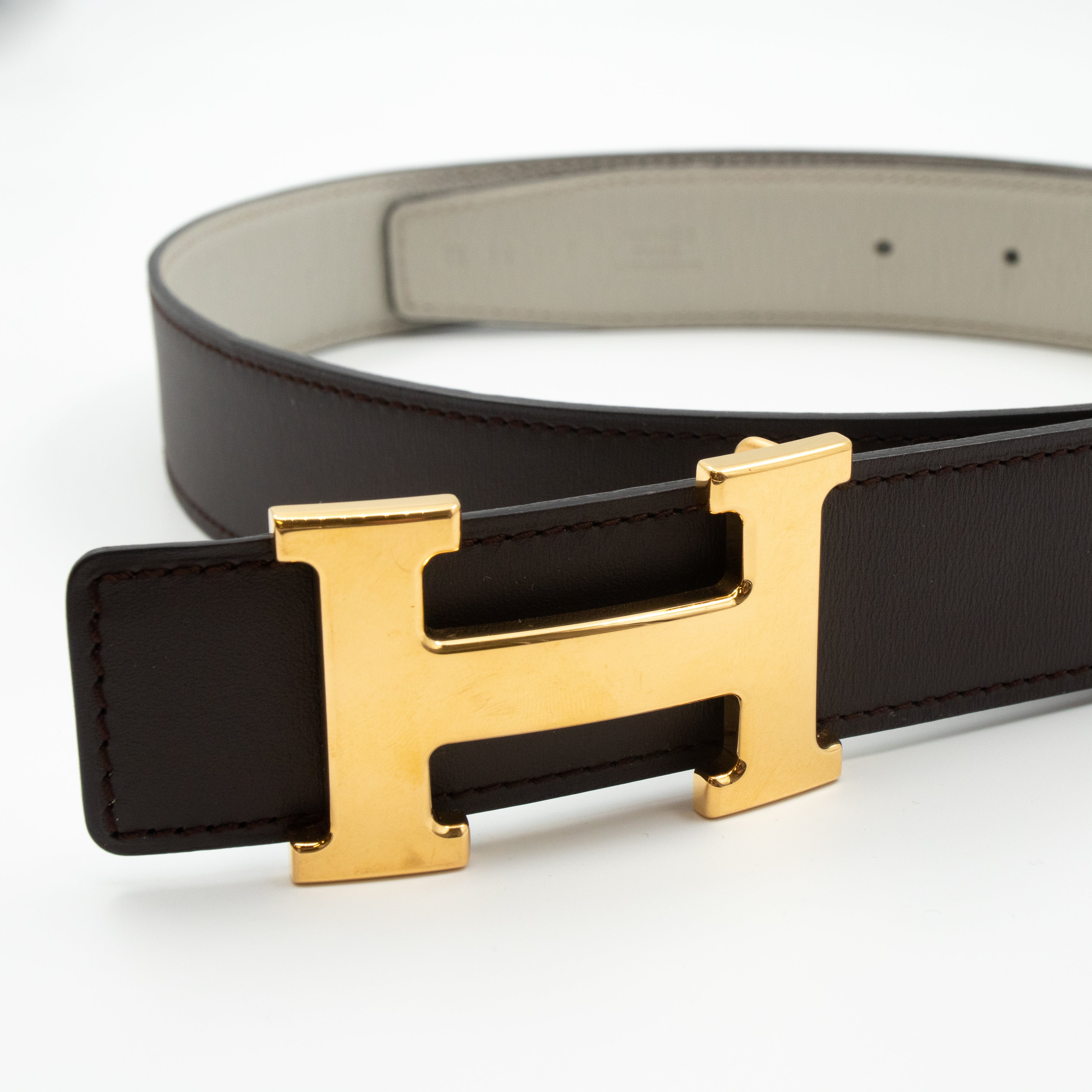 H Buckle & Reversible Leather Belt 90