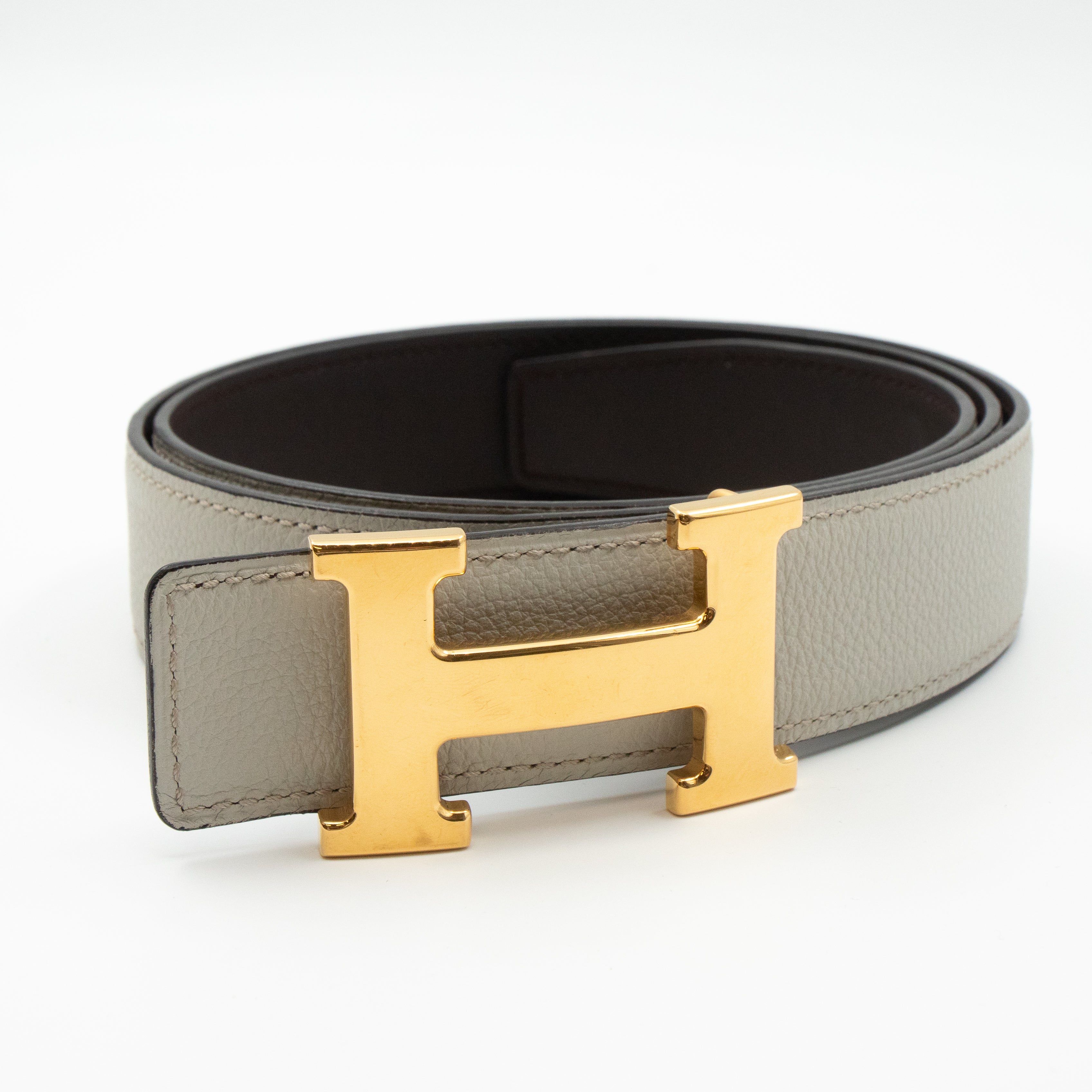 H Buckle & Reversible Leather Belt 90