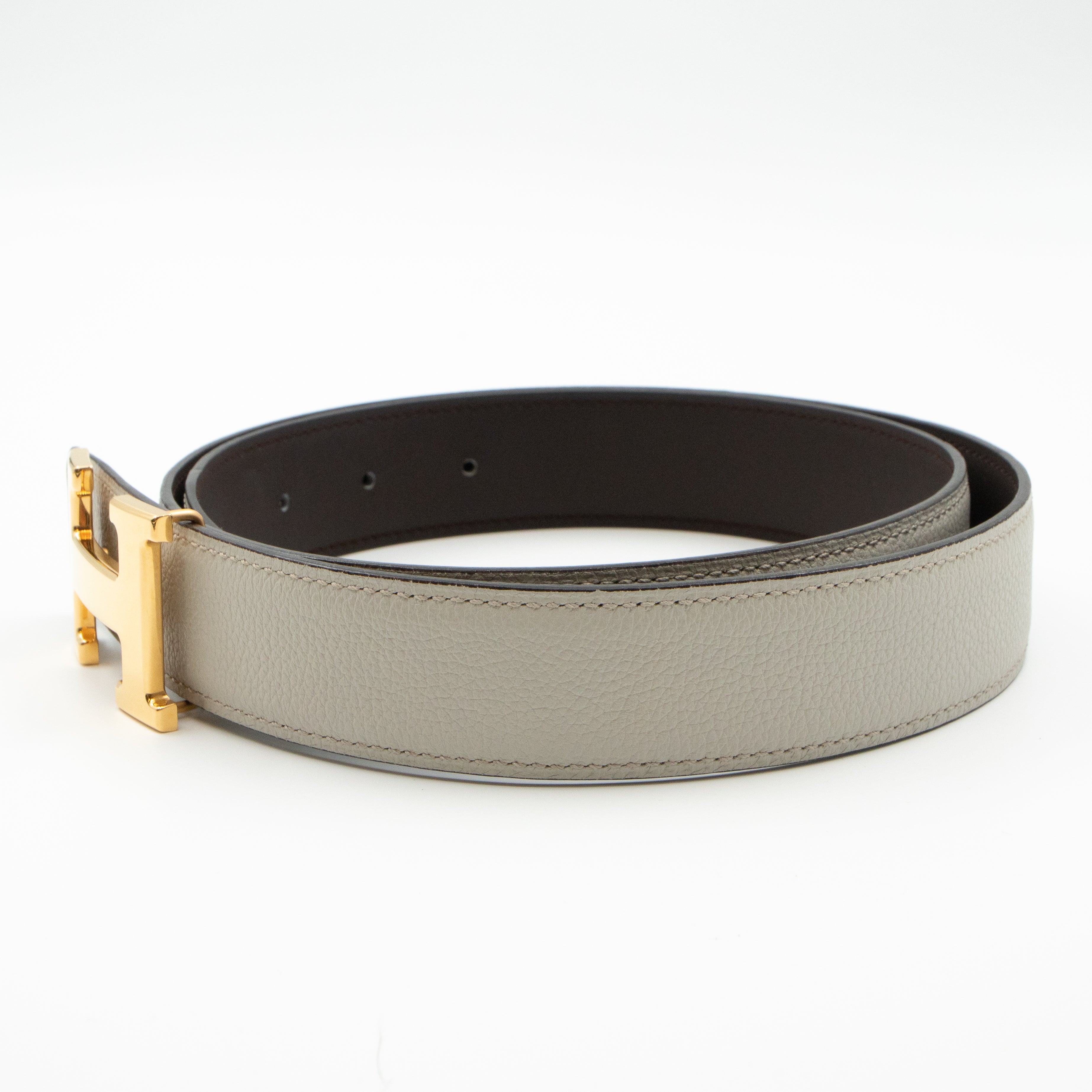H Buckle & Reversible Leather Belt 90