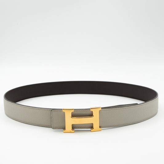 H Buckle & Reversible Leather Belt 90