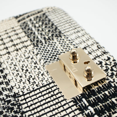 Miss Dior Flap Bag Black White Tweed