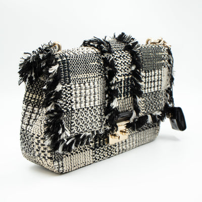Miss Dior Flap Bag Black White Tweed