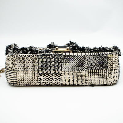 Miss Dior Flap Bag Black White Tweed