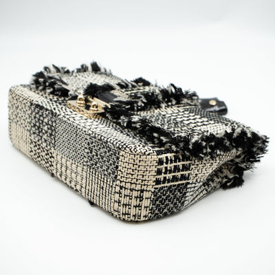 Miss Dior Flap Bag Black White Tweed