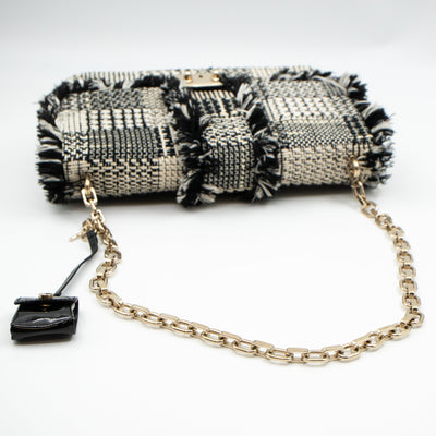 Miss Dior Flap Bag Black White Tweed
