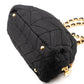 Chain Bowler Bag Black Quilted Tessuto