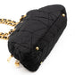 Chain Bowler Bag Black Quilted Tessuto