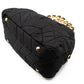 Chain Bowler Bag Black Quilted Tessuto