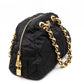 Chain Bowler Bag Black Quilted Tessuto