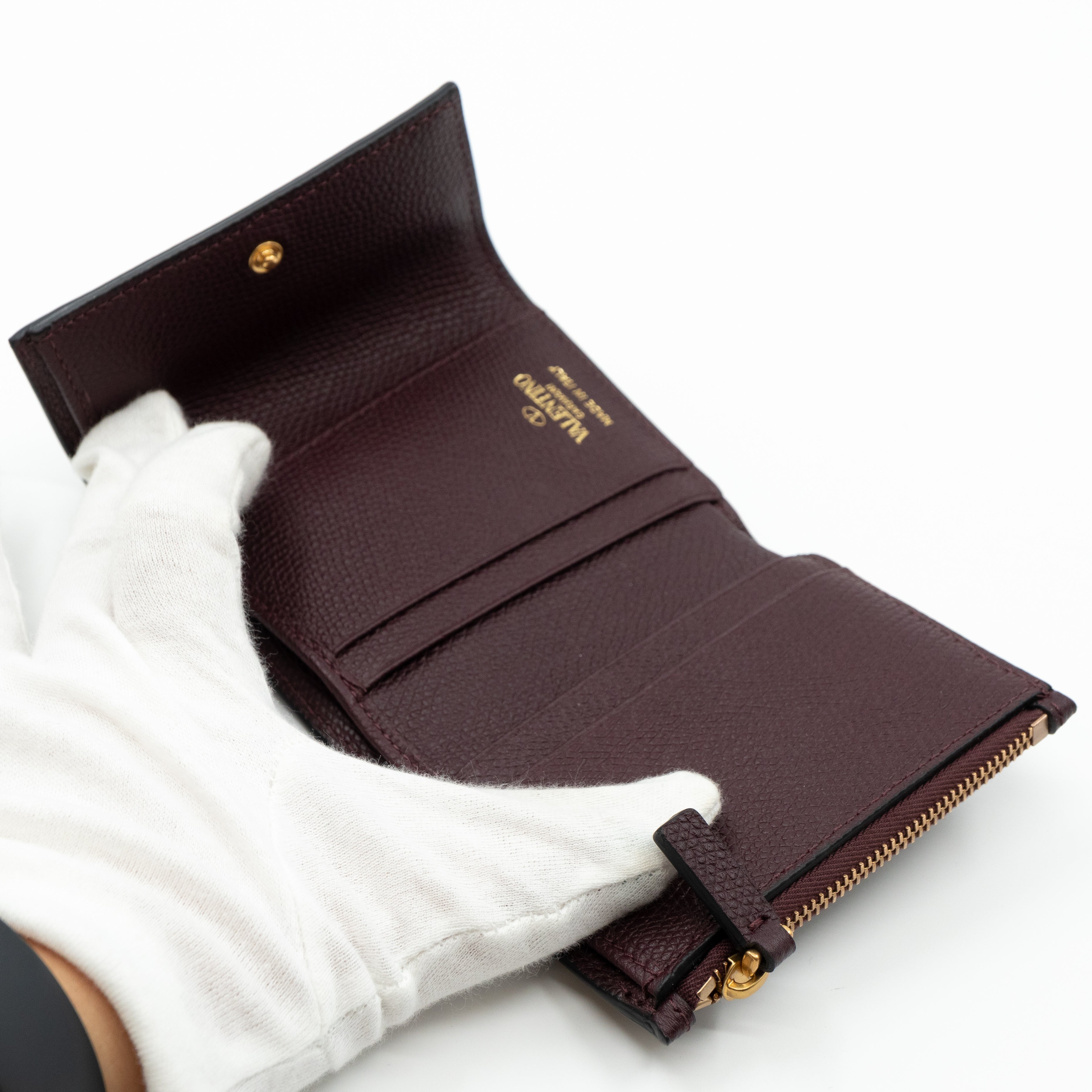 Small VSLING Wallet Burgundy Leather