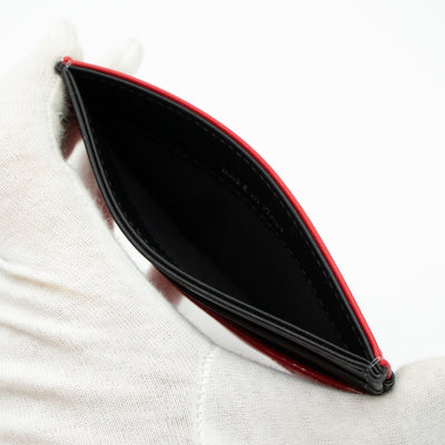 Card Holder Black Red Patent Leather