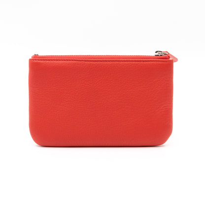 Classic Mini Pouch Lucky Ski Coral Leather