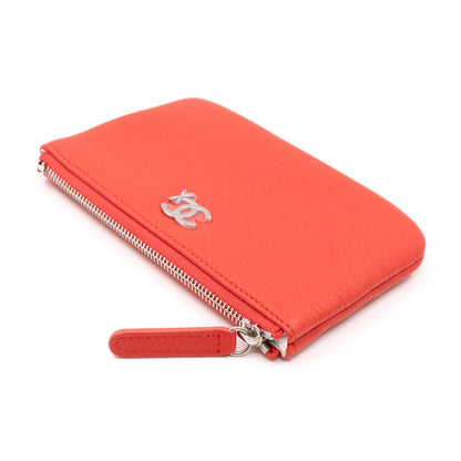 Classic Mini Pouch Lucky Ski Coral Leather