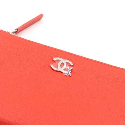 Classic Mini Pouch Lucky Ski Coral Leather