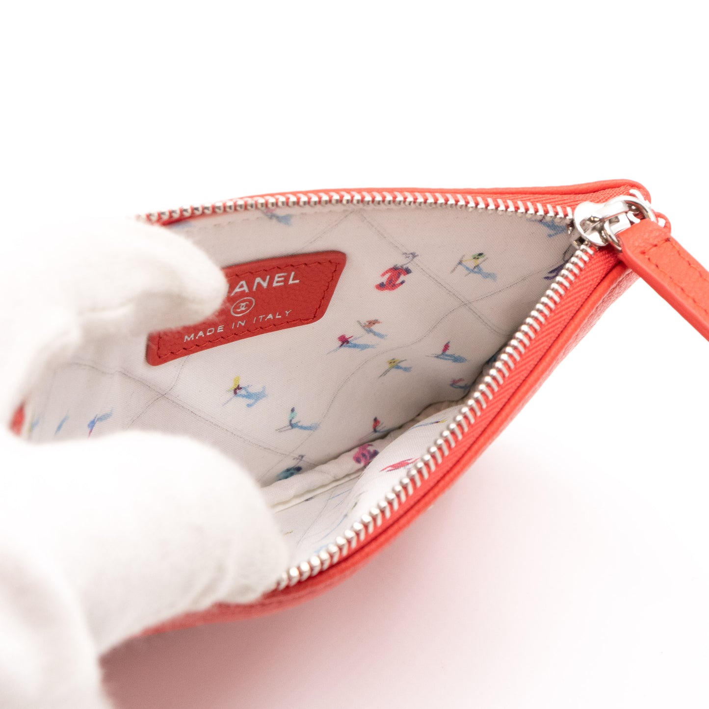 Classic Mini Pouch Lucky Ski Coral Leather