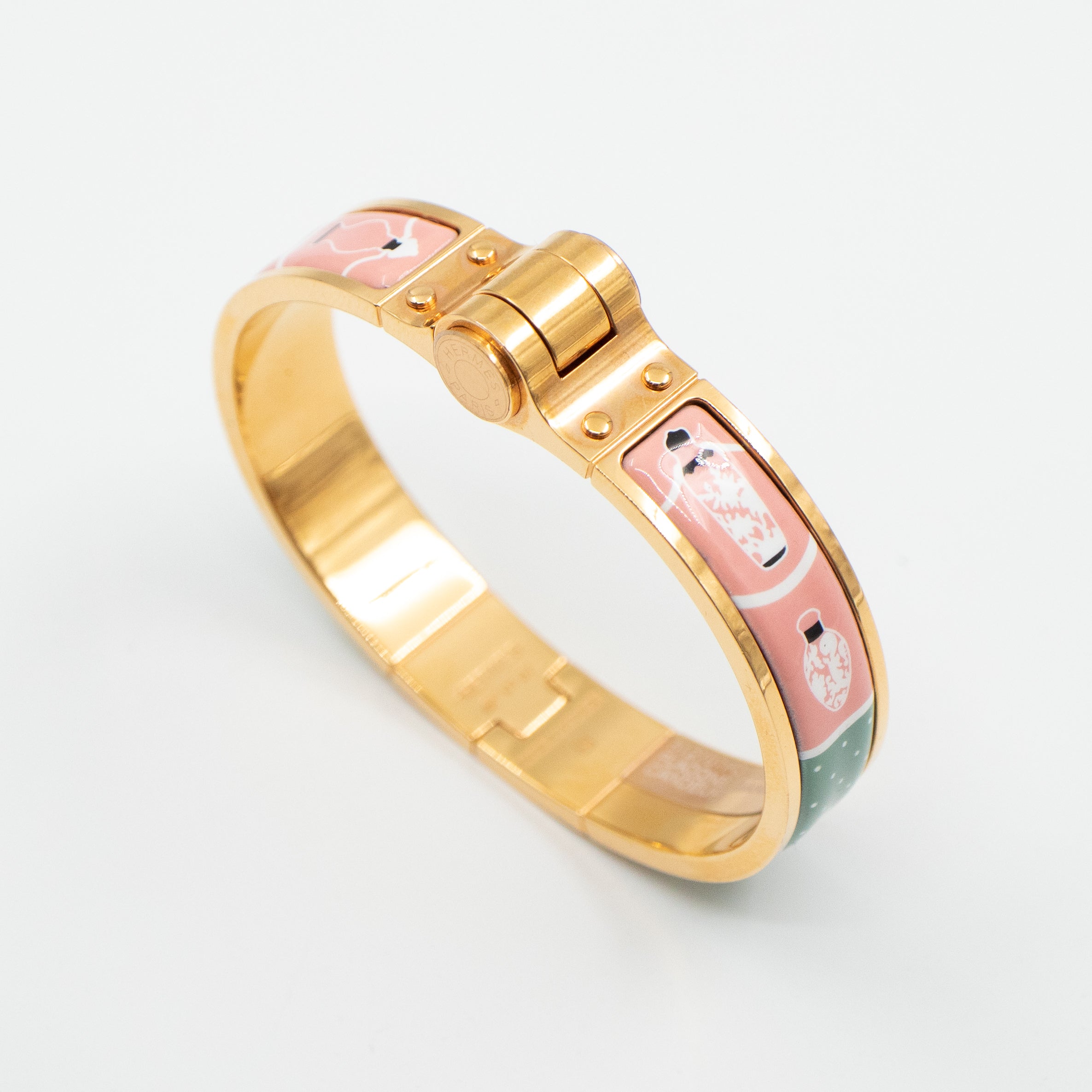 Hermes pink enamel on sale bracelet