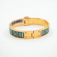 Enamel Hinged Bracelet Gold Pink Green
