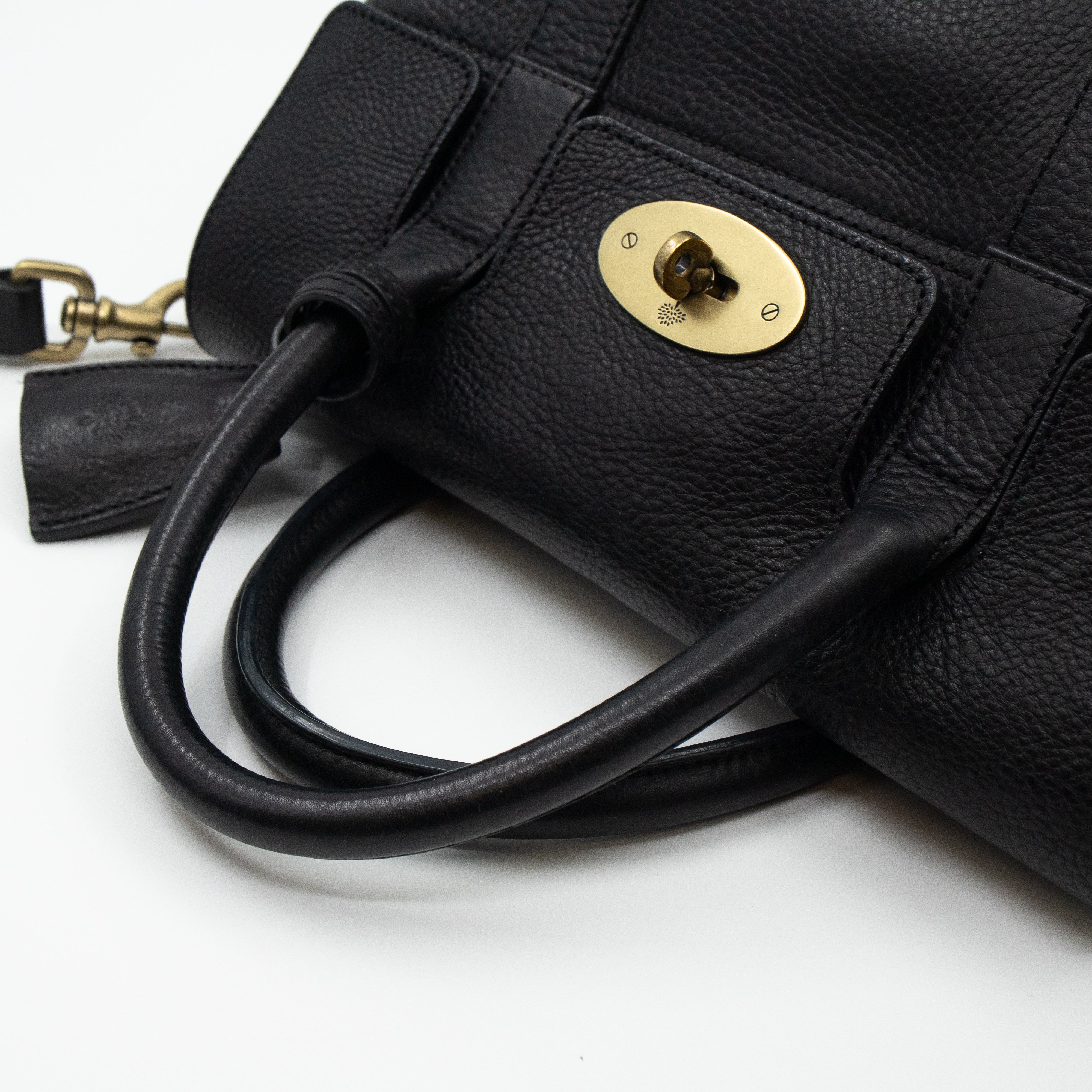 Small Bayswater Satchel Black Leather