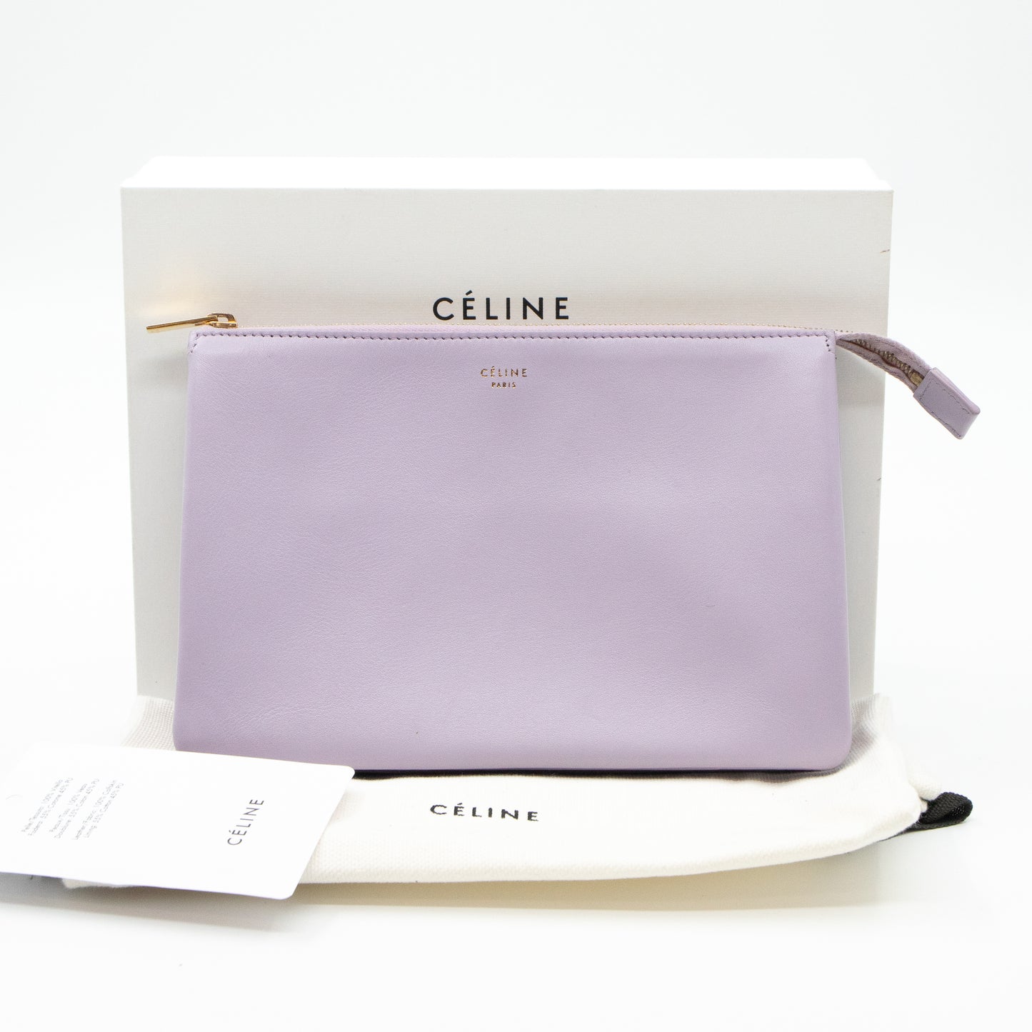 Trio Cosmetic Pouch Lavender Leather